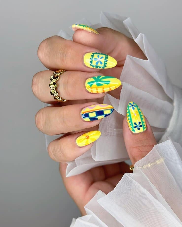 Yellow framed nails