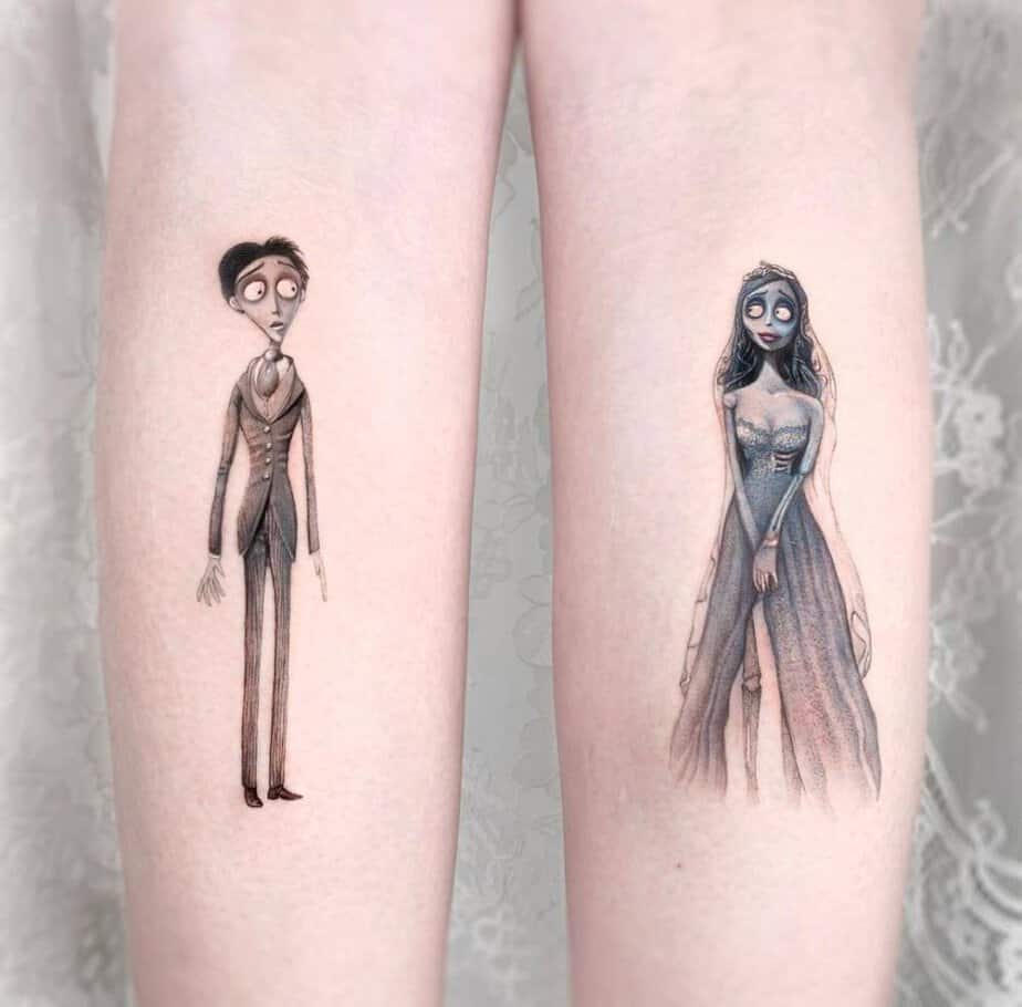 20 Corpse Bride Tattoos That Prove Love Never Dies