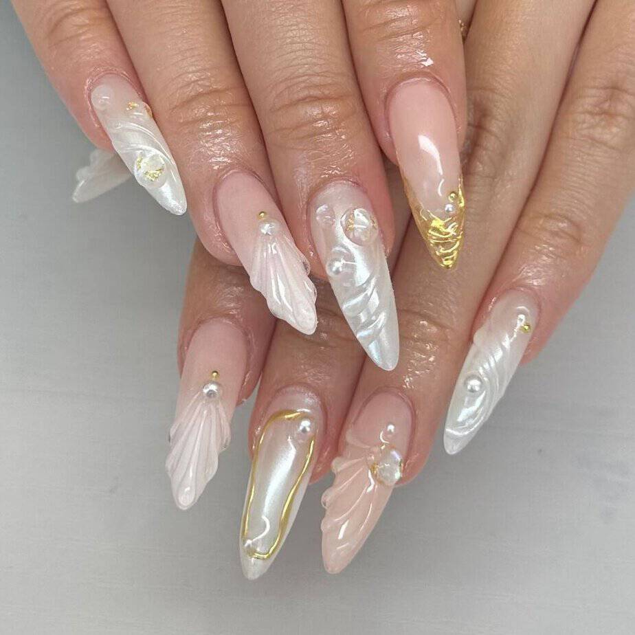 40 Mesmerizing Pearl Nails That Will Get You Out Your Shell