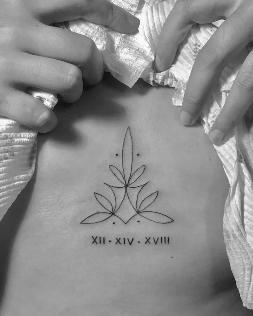 A Roman number sternum tattoo 