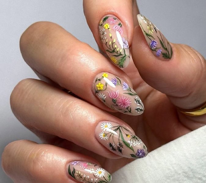 27 Gorgeous Garden Nails That Will Make Your Fingers Bloom