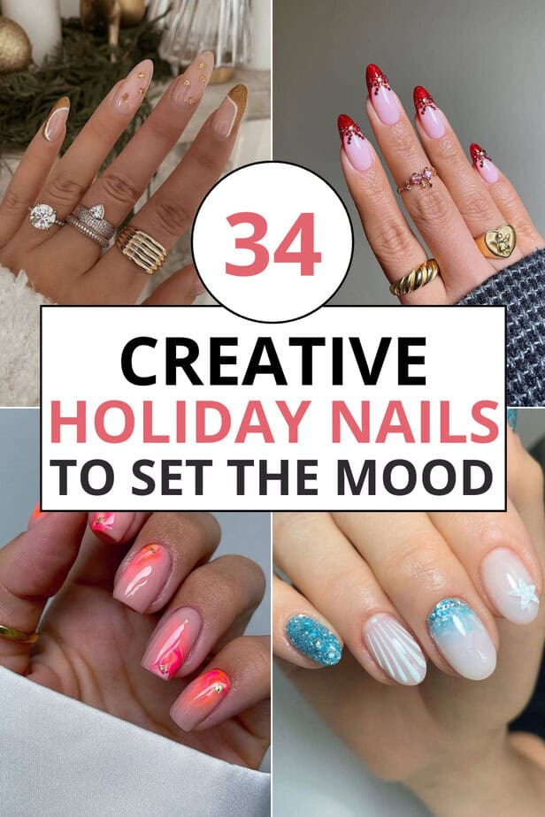 34 Creative Holiday Nails To Set The Mood And Spread Joy