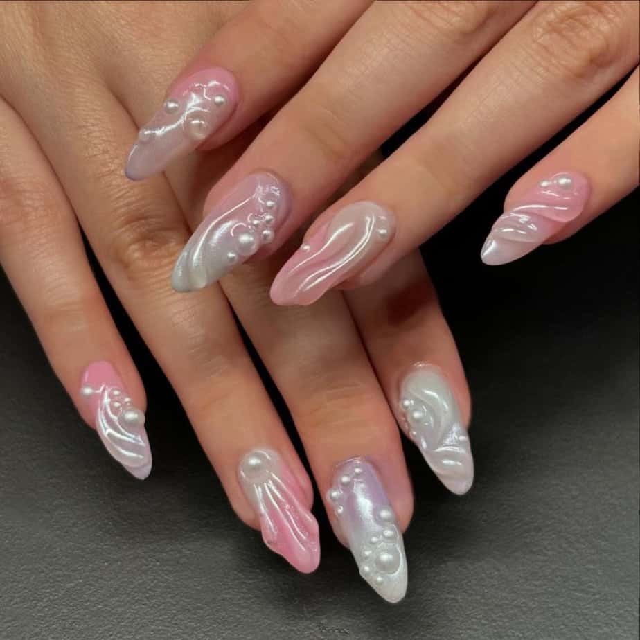 40 Mesmerizing Pearl Nails That Will Get You Out Your Shell