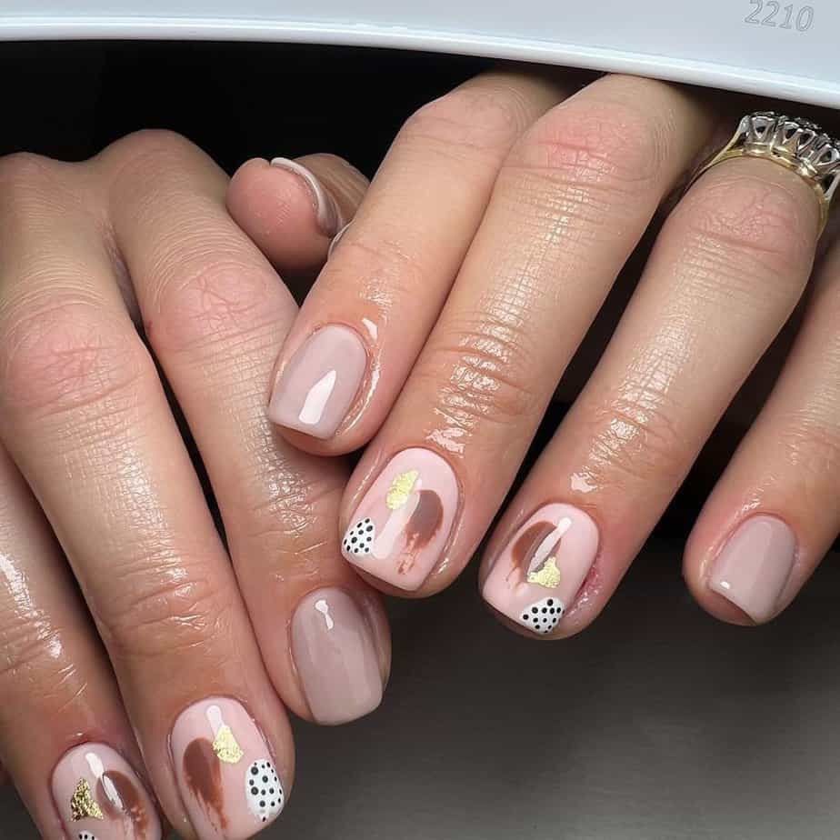 Abstract taupe nails