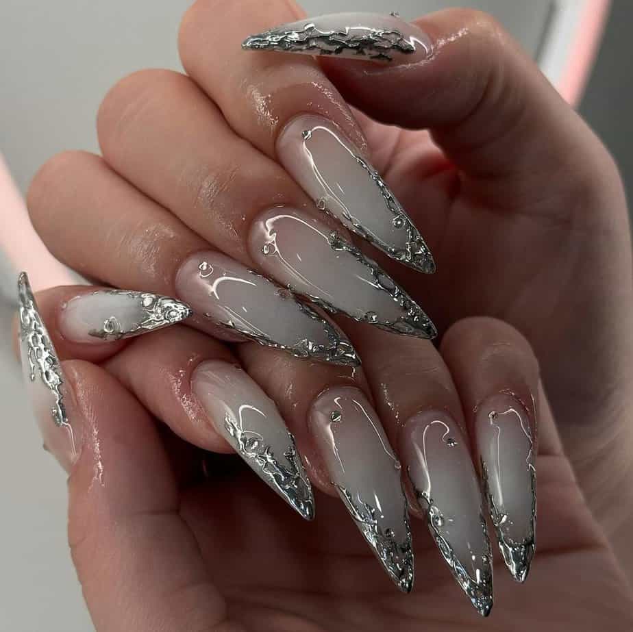 29 Show-Stopping Molten Chrome Nail Designs For A Luxe Finish