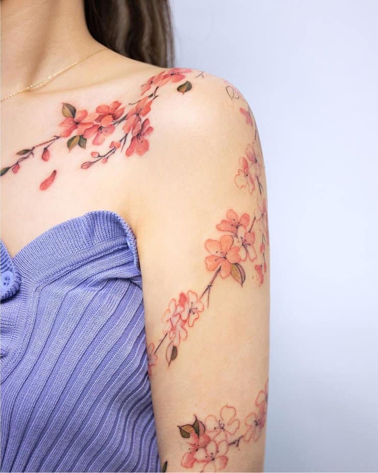 19 Unique Apple Blossom Tattoos For A Cute Appearance