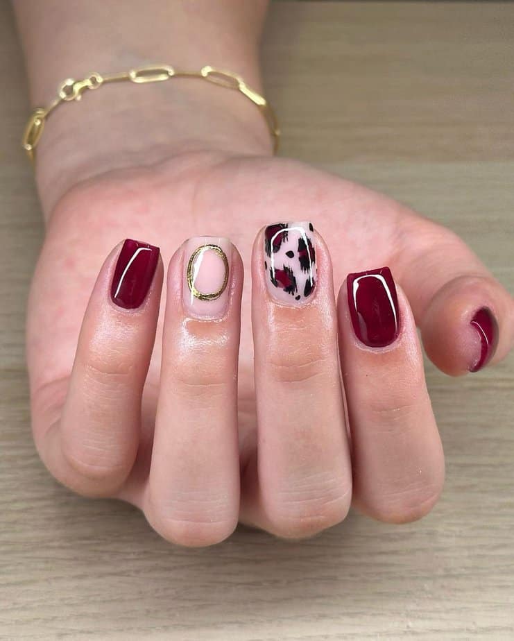 Burgundy nails