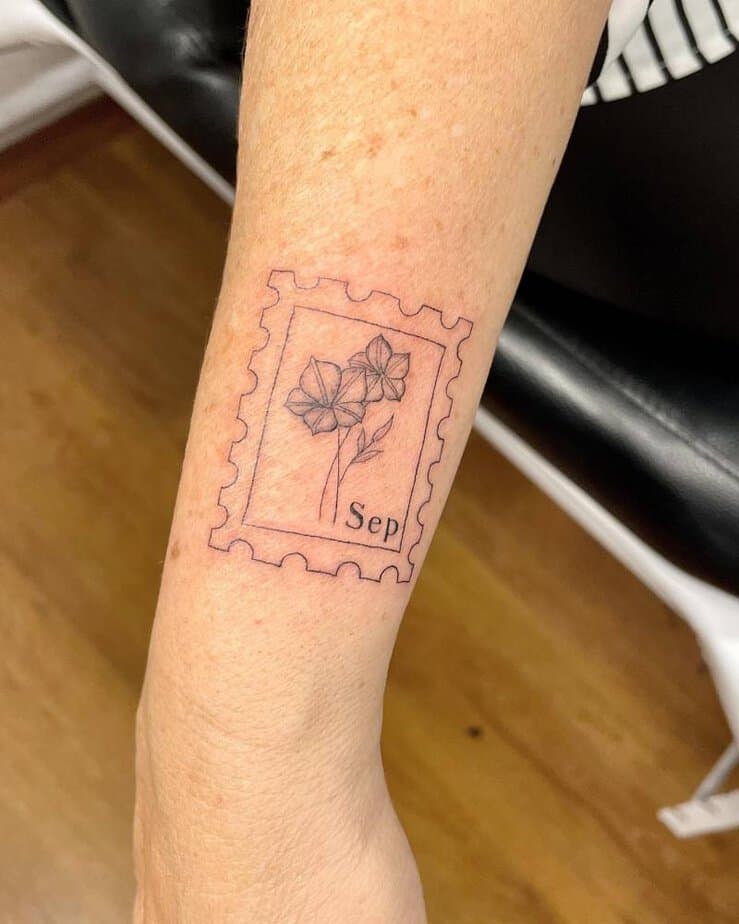 Stamp Morning glory tattoo