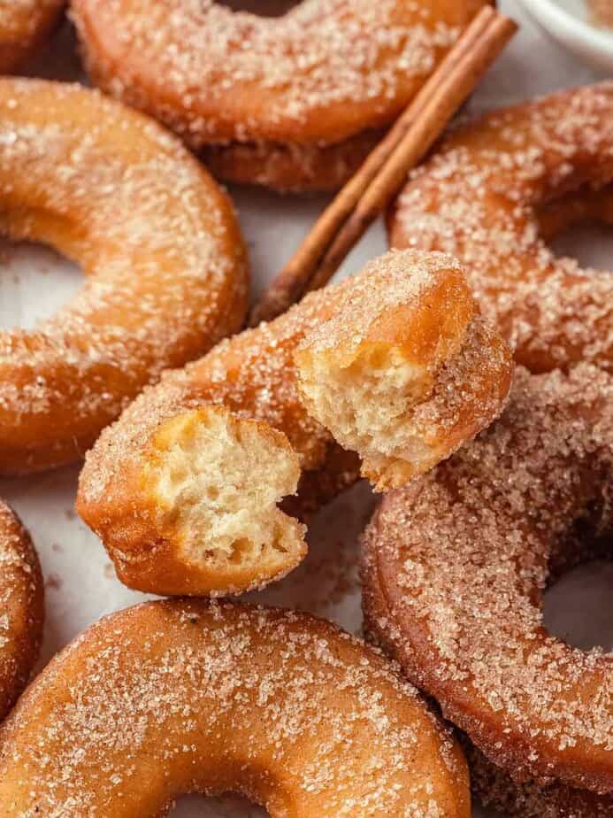 Cinnamon-Dusted Apple Cider Doughnuts