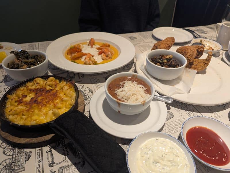 Comfort Sides: Mac, Greens, Creamed Corn, and Potato Salad