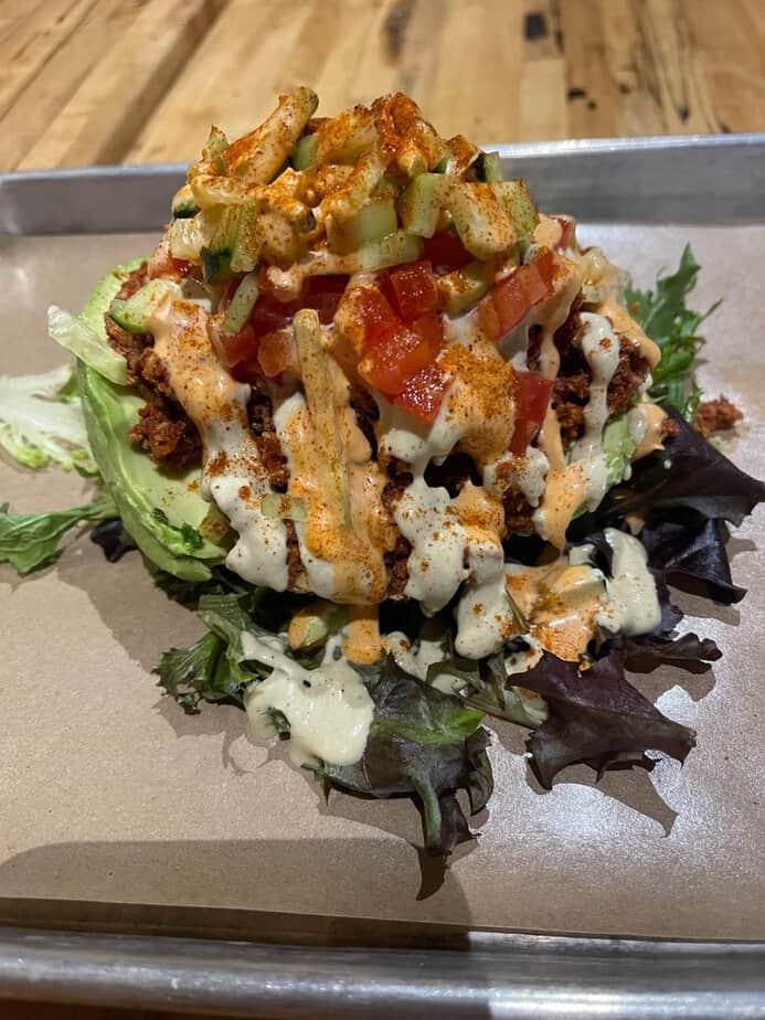 Stuffed Avocado With Walnut Crumbles