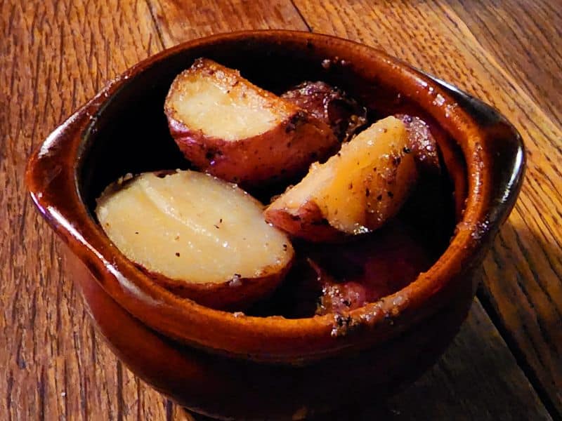 Green Chile Hominy and Cowboy Potatoes