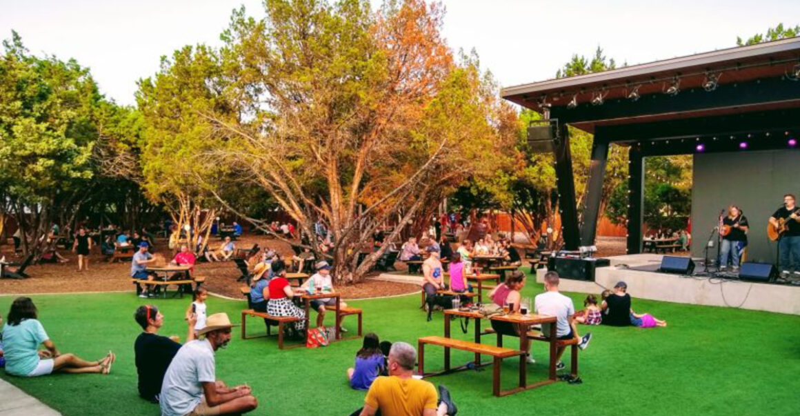 a texas brewery where kids play ice cream rolls and beer flows