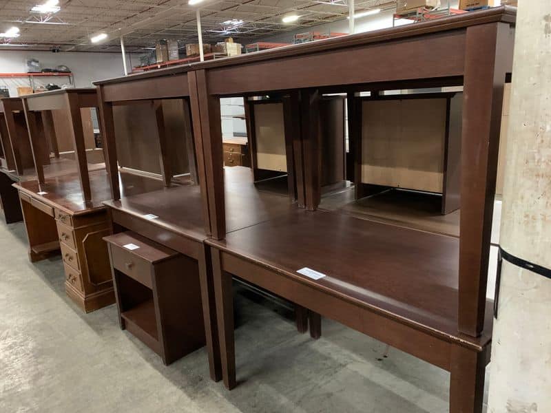 Find Shockingly Cheap Deals at This Texas Surplus Store Open to Everyone Desks, Tables, And Bookcases For Pennies