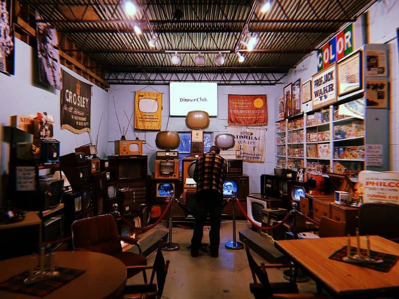 Television Wall And Retro Electronics