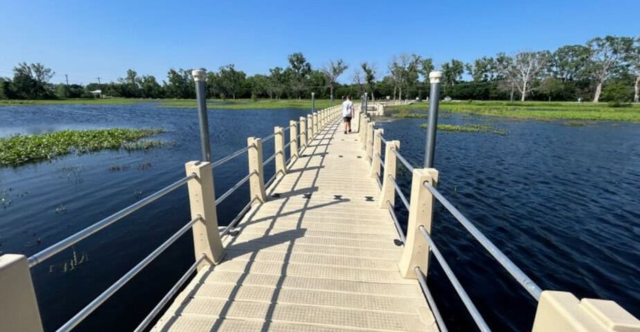 the longest floating boardwalk in the us is in texas and its truly an unforgettable adventure