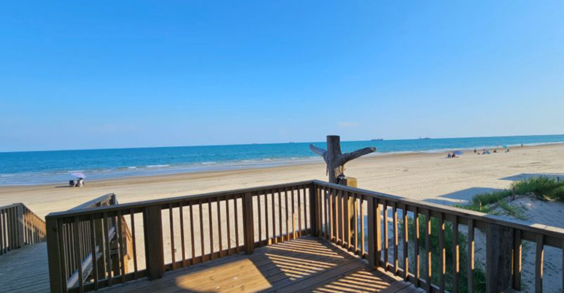 we found a laid back texas beach bar with the best water views