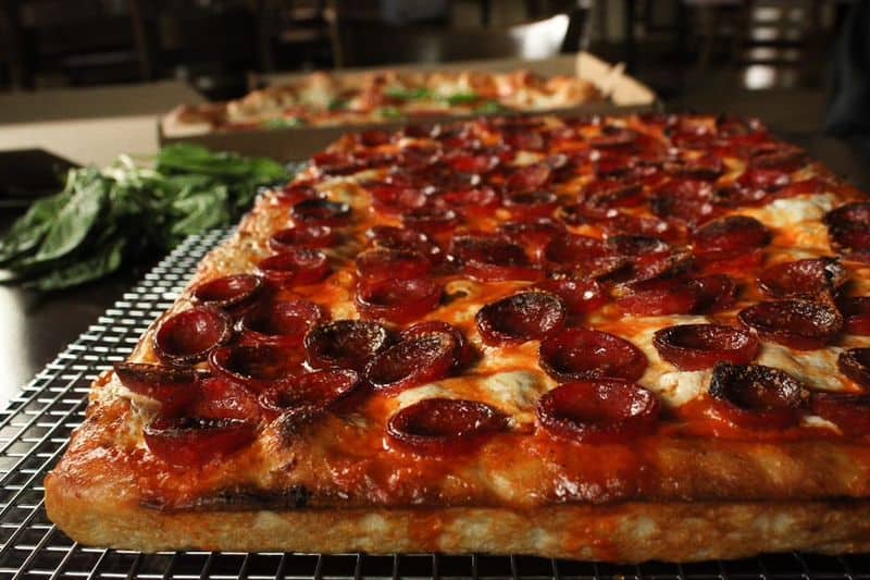 The 36-hour sourdough process that gives these pizza squares their edge