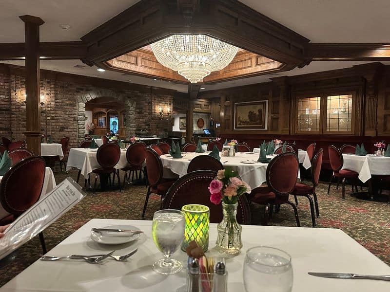 The old-world dining room sets the mood before the first bite