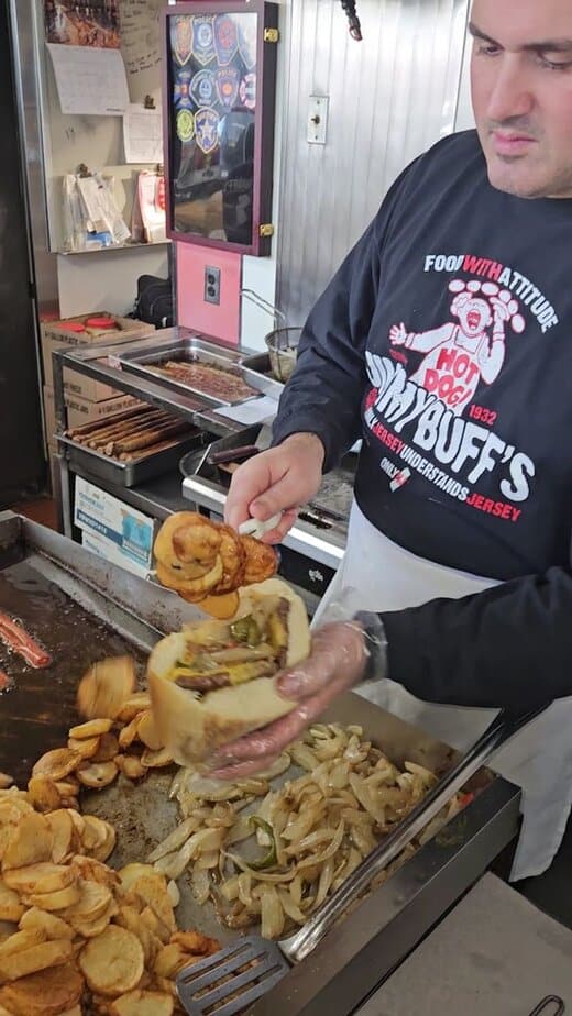 What makes the pizza bread peppers potatoes and hot dogs work so well
