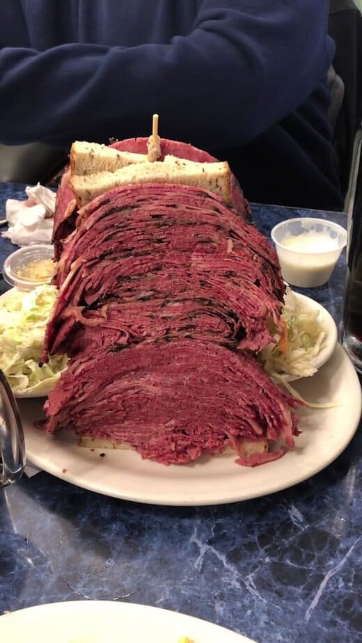 The Reuben here is stacked so high it feels almost unreal