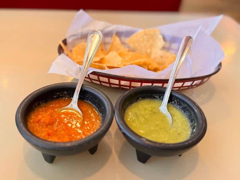 Warm Red Salsa and Tangy Salsa Verde