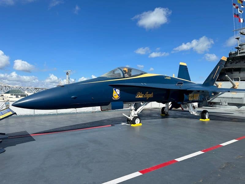 This Giant Aircraft Carrier in Texas Is Hiding Something Incredible Inside 3D Mega Theater and Flight Simulators