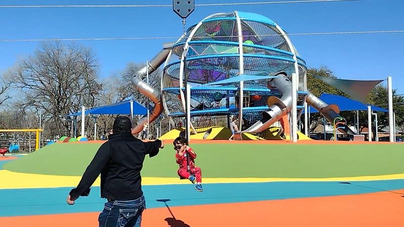 This Glow-in-the-Dark Playground Feels Almost Unreal Zip Lines That Keep Moving