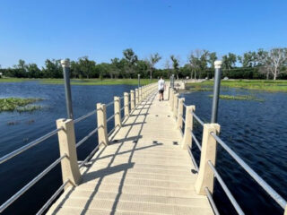 this floating boardwalk hike in texas feels almost too beautiful to be real