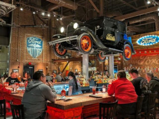 this ohio garage themed restaurant is the perfect spot for car enthusiasts