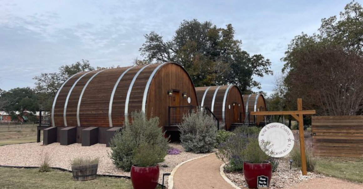 you can stay inside a giant wine barrel in the texas hill country