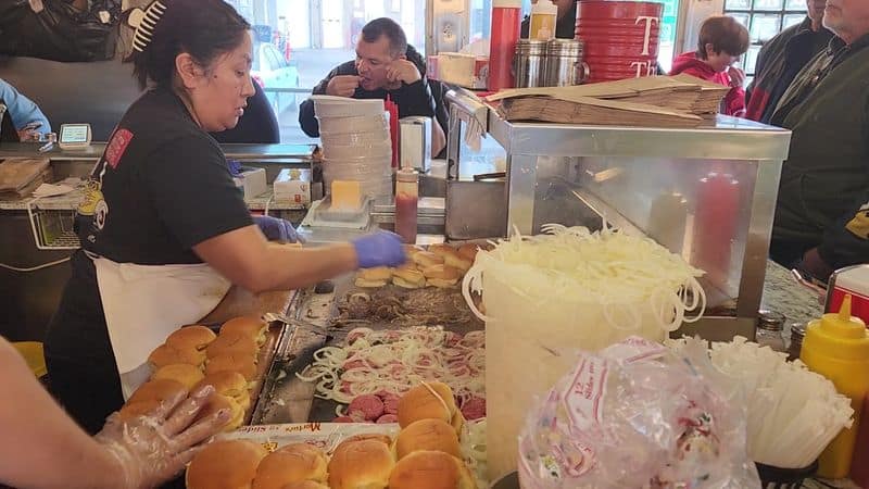 New Jersey Locals Still Line Up for This Tiny Burger Legend The smell of onions on the grill is part of the experience