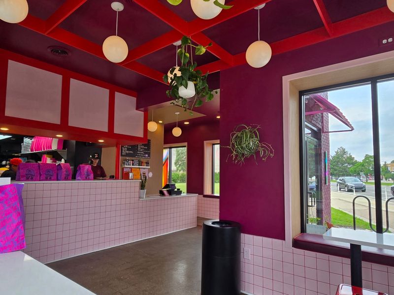 This Haunted-Looking Michigan Diner Serves Burgers And Fries Under A Ghostly Neon Glow Tiny Dining Room, Big Carry-Out Game